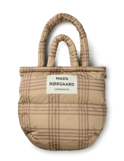 Bolsa de almohada ligera ripstop estampado cuadros beige